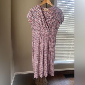 Seasalt Chapelle Dress Seaweed Stamp  Sz 10  Midi Organic Cotton